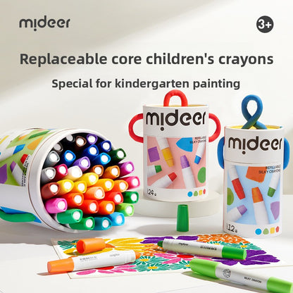 Washable Silky Crayons for Kids — Quick-Dry & Mess-Free (12 & 24 Count)