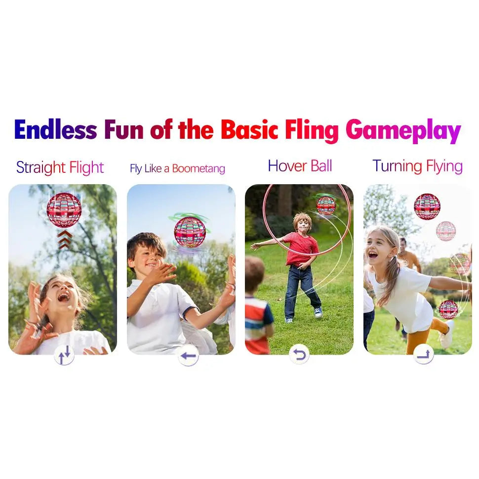 Cosmic Fly Ball – Boomerang Hover Drone Toy with LED Lights
