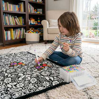 Giant Velvet Coloring Blanket — Free Washable Markers Included