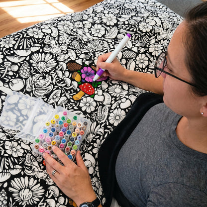 Giant Velvet Coloring Blanket — Free Washable Markers Included