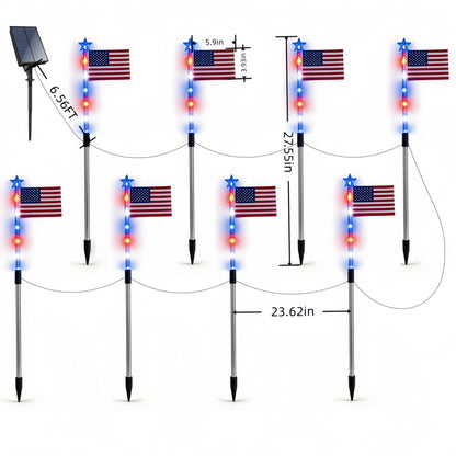 American Flag Solar Lights (8-Pack) — America 250 Edition
