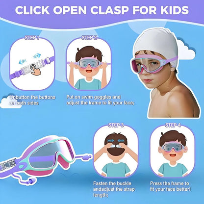 Splash Pro Kids Swim Goggles with Built-In Earplugs