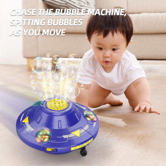 UFO bubble machine with rotating light